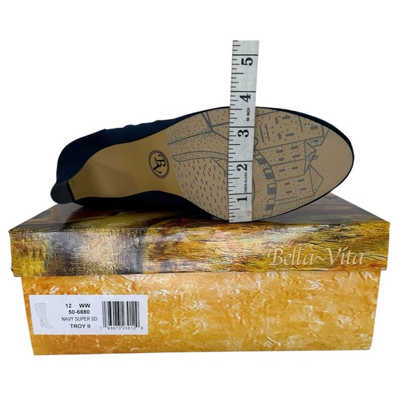 Bella Vita Troy II Navy Microsuede Knee High Womens Boots Size 12WW - Picture 12 of 12